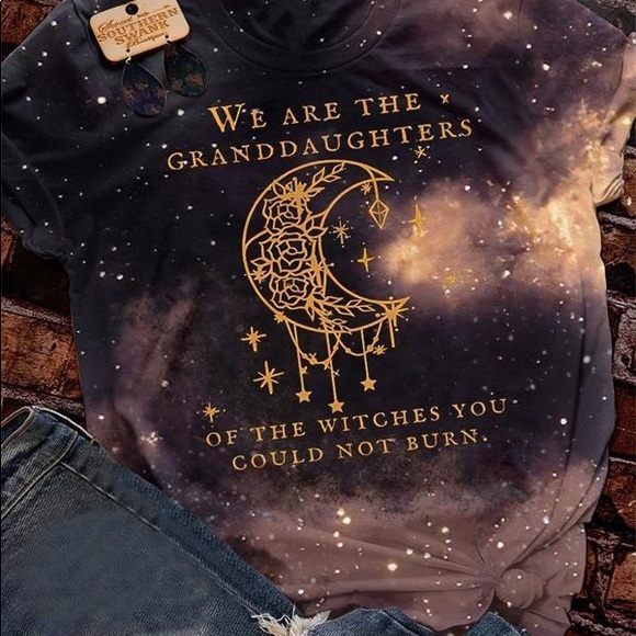 Tops - Baby Witch Wiccan Culture Bleached Short Sleeve Graphic T Shirt XL